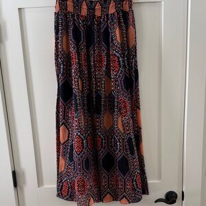 Anthropologie Maeve Orange and Black Geometric Maxi Skirt😊